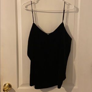 Black Velvet V-neck Top with Adjustable Straps
